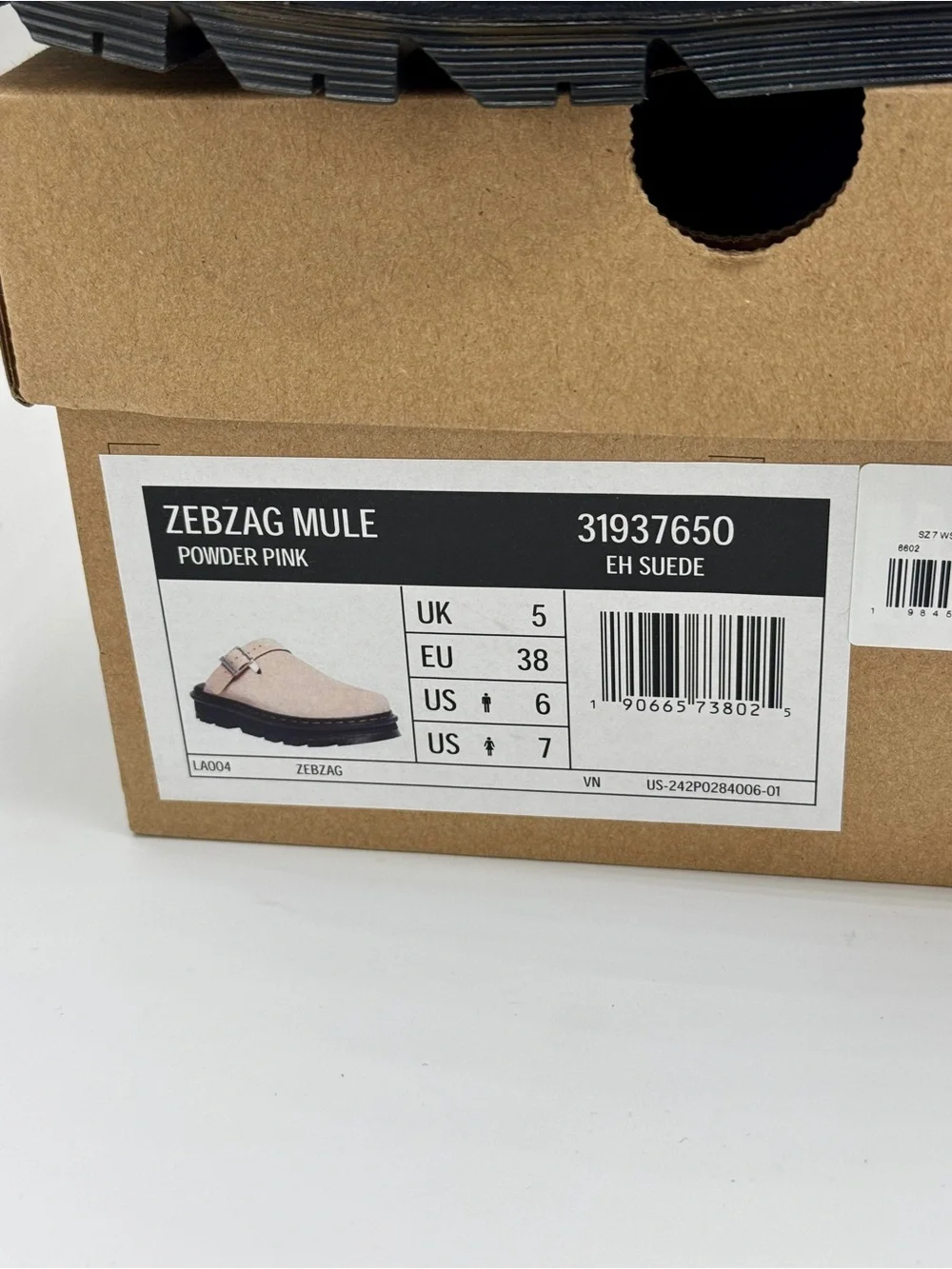 NWT Dr Martens Zebzag Mule Unisex , Powder Pink Platforms